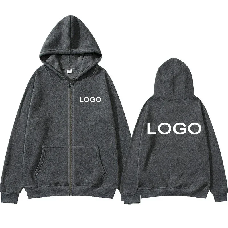 Skræddersyet trykt lynlås hættetrøjer Mænd Mode Langærmet Lynlås Sweatshirts Kvinder Casual Personlighed Hættetrøje Sudadera — image 8