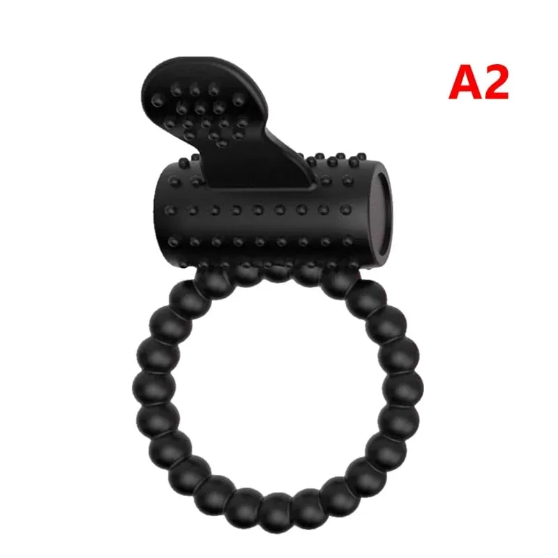 Double Vibrating Cock Ring Vibrator Male Time Delay Dual Ring Penis Sex Toys For Men Prolonging Climax Erotic Adult Sex Products — image 11