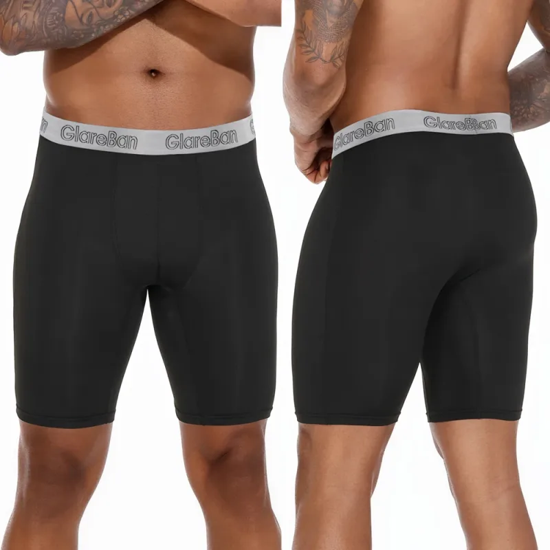 Celana Boxer Kaki Panjang Cepat Kering Warna Campuran 4 Buah Celana Dalam Pakaian Dalam untuk Rumah dan Olahraga Celana Dalam Pria Kualitas Tinggi