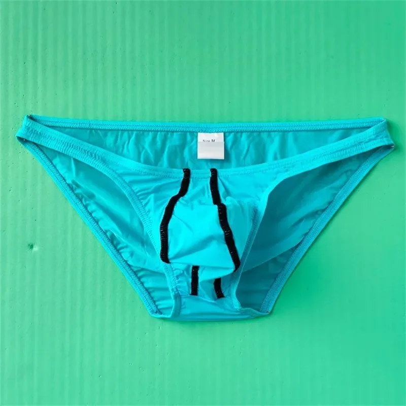 Hai Dây Sọc Ice Silk Quần Đùi Dành Cho Nam Plus Kích Thước Quần Lót Gợi Cảm U Lồi Quần Lót Eo Thấp Bugle Túi Quần Lót Nam — image 14