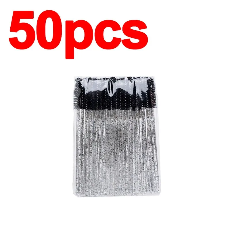 Bagong 50/100pcs Microbrush para sa Eyelashes Brush Crystal Spoolie Brushes Eyebrow Comb Makeup Beauty Tool para sa Eyelashes HZS24 — image 8