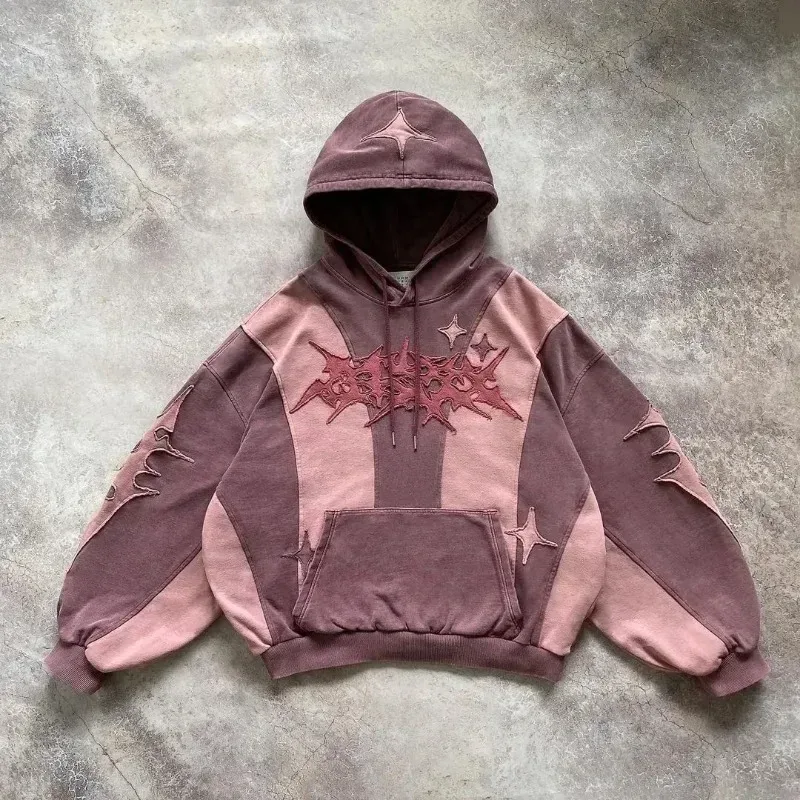 Harajuku Plum Tree Embroidered Oversized Pink Zipper Hoodies For Men and Women Y2K New Gothic Fashion Retro Street Sweatshirts — image 15