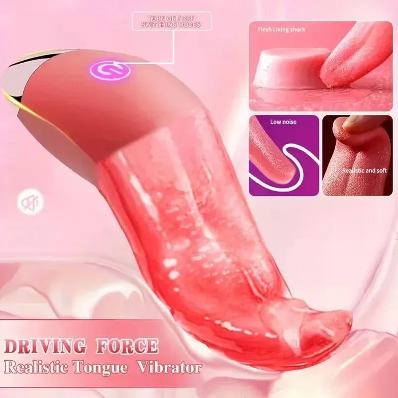 Powerful Licking Tongue Vibrator Massage Nipple G Spot Stimulator for Women 10 Modes Vibrating Strong Shock Clitoral for Sex Toy