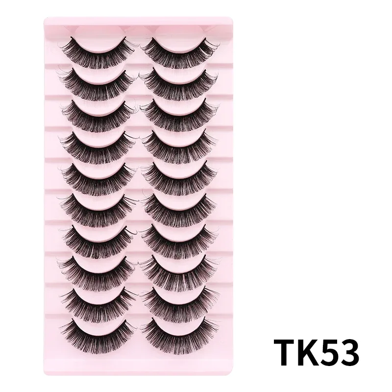10 Pairs Russian DD Curl Bulk Fluffy Strip Lashes Natural Soft False Eyelashes Reusable Handmade Eye Lashes for Daily&Party — image 35