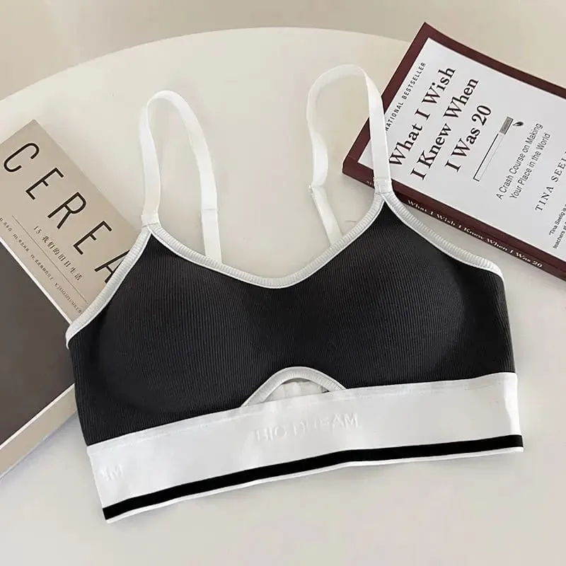 Seamless Sports Bralette Teens Wireless Anti-Sagging Thin Cup Small Chest Support Racerback Lightweight Bra Set lingerie