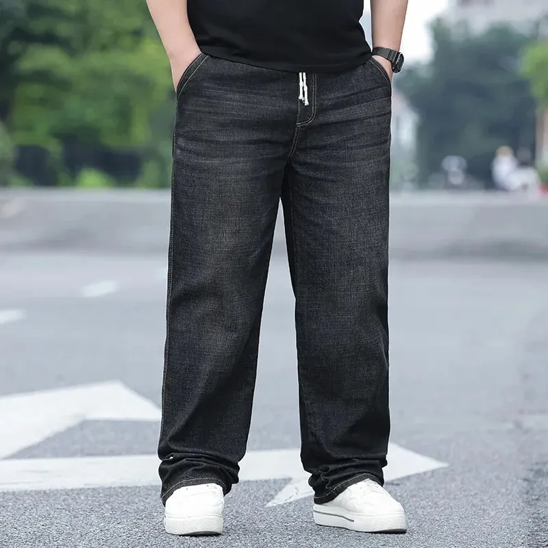 8XL Oversized Jeans For Men Elastic Waist Loose Fit Comfortable Denim Pants Plus Size 150KG Casual Streetwear Trousers New — image 6
