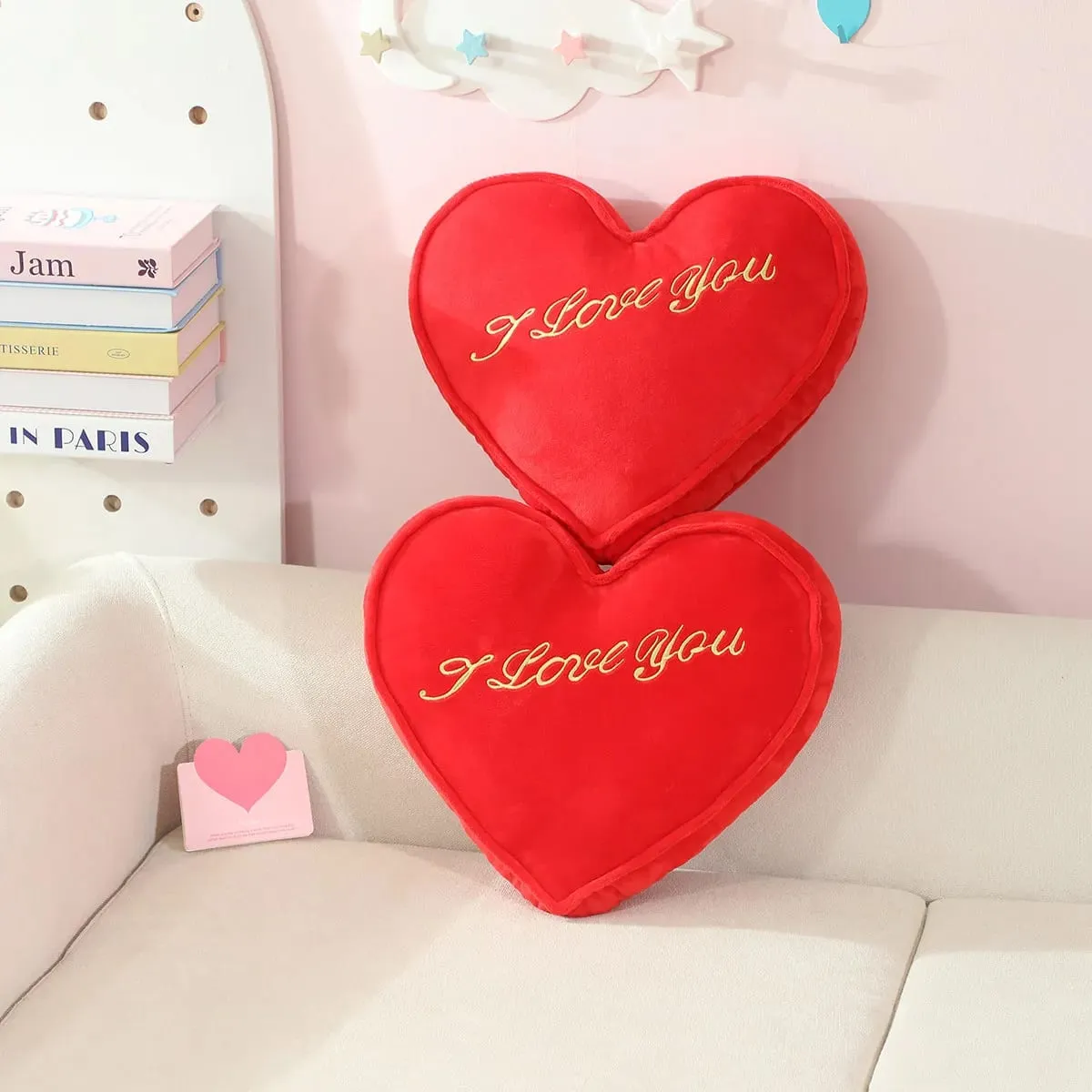 35x30cm Red Heart Plush Pillow Stuffed I LOVE U Back Support Seat Cushion Soft Valentine's Day Party Decoration Girlfriend Gift — image 7
