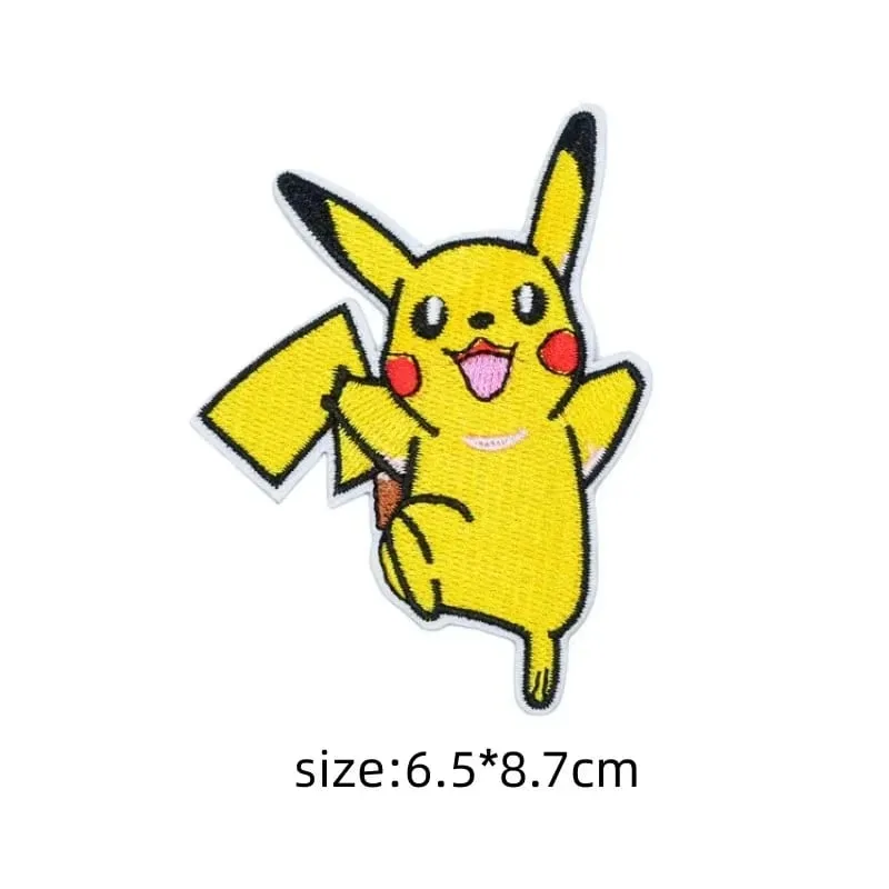 Cloth Patch Pikachu Clothes Stickers Sew on Embroidery Patches Applique Iron on Clothing Cartoon DIY Garment Decor — image 46