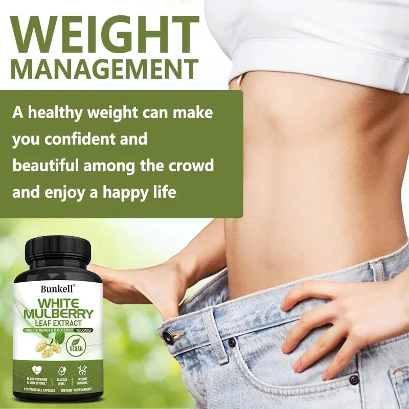 White Mulberry Leaf Extract 1000mg - 120 Capsules White Mulberry Leaf Non-GMO Gluten-Free Supplement High Strength & Potency — image 6