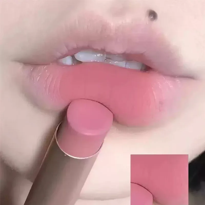 Matte Velvet Lipstick Cool Brown Silky Long Lasting Waterproof Non-stick Cup Lip Gloss Soft Mist Nude Tint Lipstick Lip Makeup — image 4