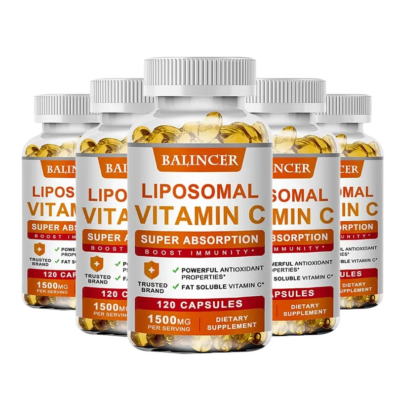 Vitamina C lipossomal 1500 mg de alta absorção, ácido ascórbico solúvel em gordura, suporte imunológico, reforço de colágeno e suplemento antioxidante