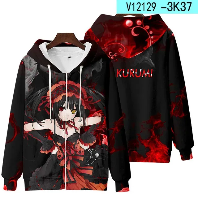 Anime Date A Live Girl Tokisaki Kurumi Nightmare 3D Printed Men's Sweatshirt Hooded Hoodies Harajuku Man Clothes — image 11