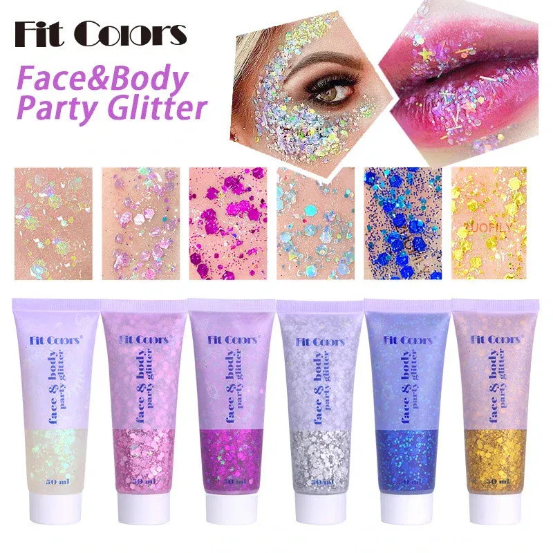 Eye Sequins Gel Mermaid Scale Face Body Lip Sequins Glitter Powder Eye Shadow Bright Polarized Dance Nail Decoration Makeup 50ML — image 2