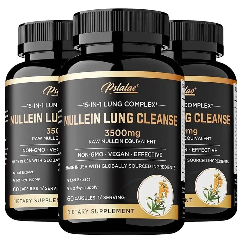 Mullein Longreiniging - Longzuivering Longgezondheid Immuniteit - Ademhalingssupplement voor rokers Vegetarische capsules — image 11