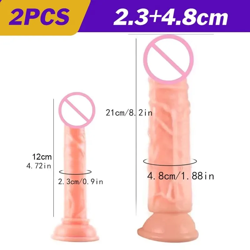 Realistic Flesh Colored Silicone Dildo with Suction Cup Soft Butt Plug Adult Sex Toy for Women And Men Realistic Soft Dildo — image 11