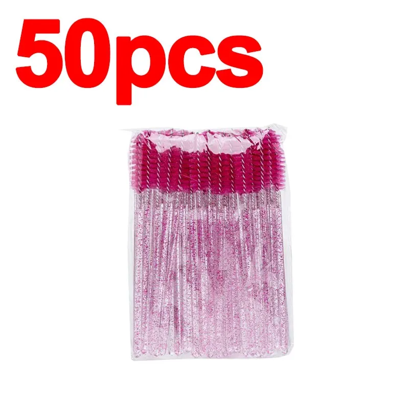 Bagong 50/100pcs Microbrush para sa Eyelashes Brush Crystal Spoolie Brushes Eyebrow Comb Makeup Beauty Tool para sa Eyelashes HZS24 — image 10