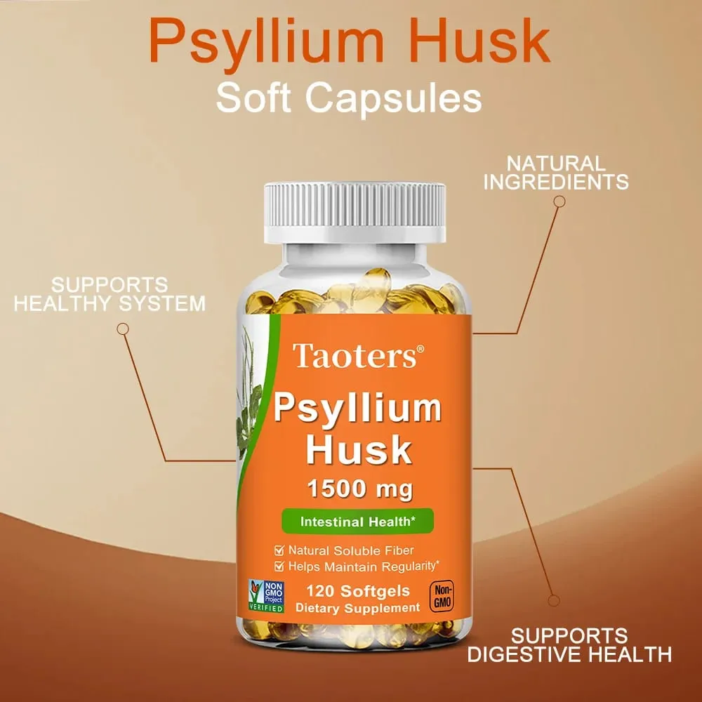 Psyllium Husk Supplement-Natural Soluble Fiber Promotes Digestion Supports Immunity and Promotes Intestinal Health 120 Capsules — image 4