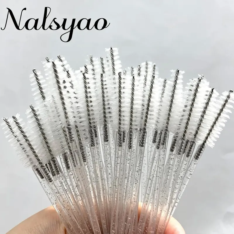 50pcs Disposable Eyelash Brushes Extension Crystal Eyebrow Brush Mascara Wand Eye Lashes Cosmetic Tool Set Makeup Beauty