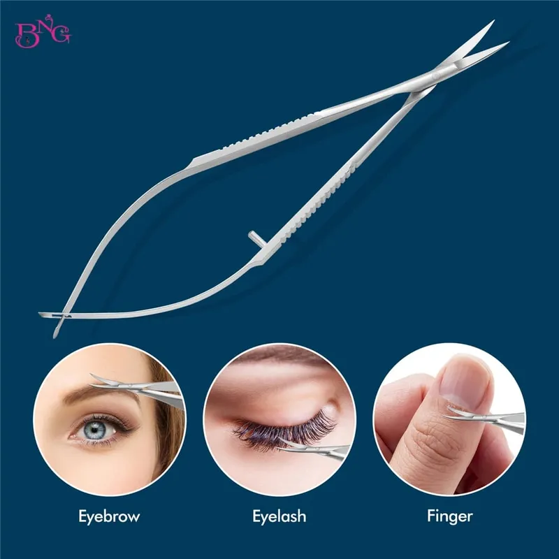 Stainless Steel Eyebrow Makeup Scissor Trimmer Special Bending Scissors Make Up Beauty Tool Straight Curved Cuticle Remove — image 4