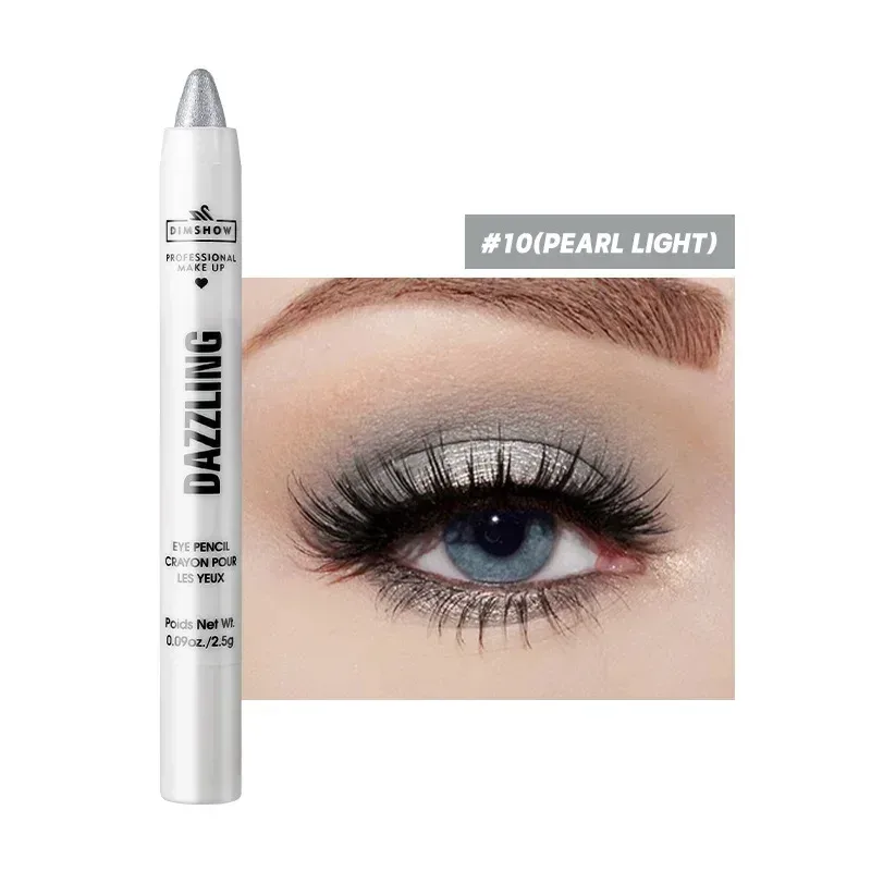 12 Colors Pearlescent Eyeshadow Pencil Waterproof Long Lasting Glitter Shimmer Eye Shadow Pen Eyeliner Stick Eyes Makeup Tools — image 9