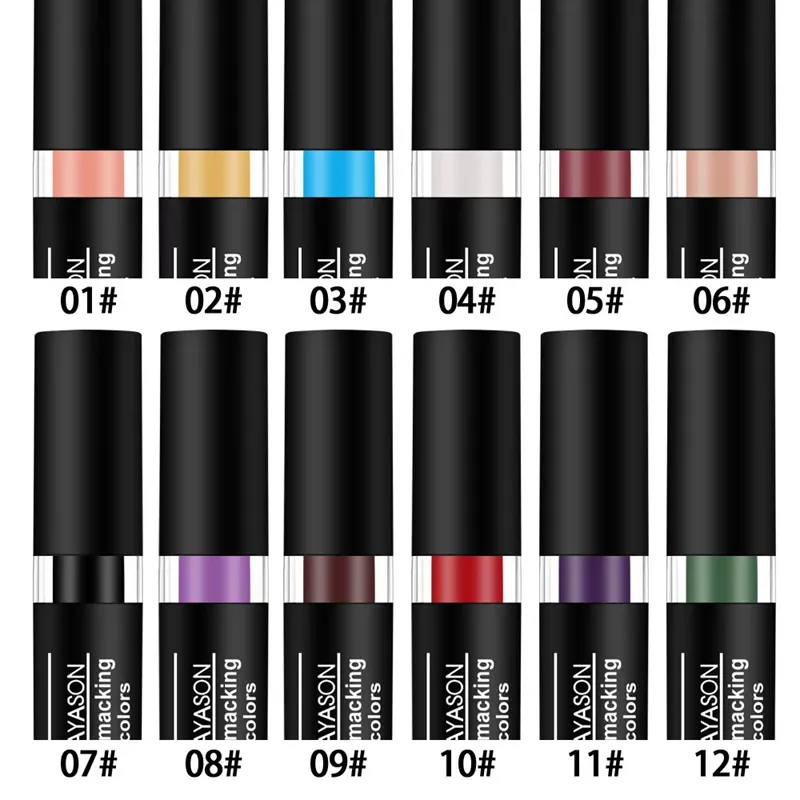 Matte Lipsticks 12 Colors Waterproof Long Lasting Lip Stain Non-stick Cup Sexy Red Black Lipstick Pigment Lip Cosmetics — image 4