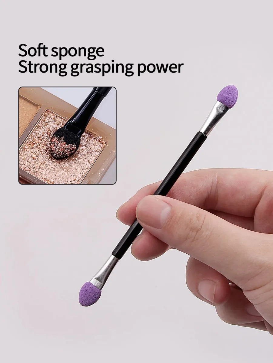50PCS Double-Ended Eyeshadow Brushes Fashion Useful Long Handle Sponge Stick Applicators Lip Eye Brow Brush Beauty Makeup Tool — image 3