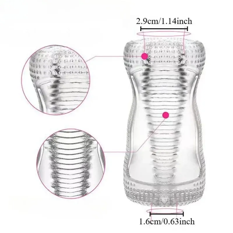 Male Masturbator Transparent Jelly Artificial Vaginal Real Pussy for Men Penis Exerciser Cock Enlarger Suck Sex Toys Erotic 18+ — image 3