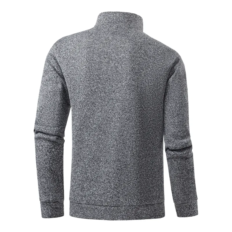 Autumn Men's Half-Zip Sweatshirts Long-Sleeved Solid Color Pullovers Turtlenecks Streetwear Winter Warm Jackets Sports Coat