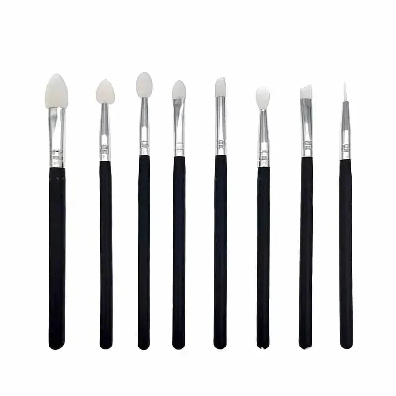 brochas maquillaje Silicone Eyeshadow Lip Applicator Makeup Brushes Eyeliner Lip Brush Professional Eye Shadow Cosmetic Tools — image 8