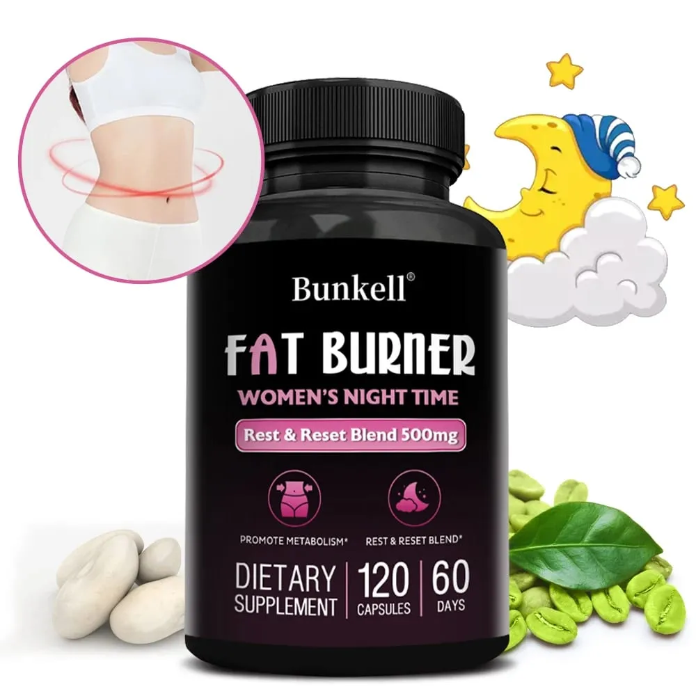 Night Fat Burning Capsules - Enhance Immune System Promote Metabolism Healthy Weight Management 120 Capsules — image 1