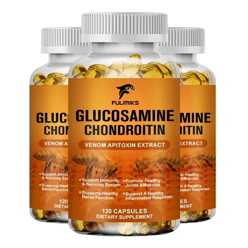 Glucosamine 1500 mg Chondroitin 1200 mg Extra Strength Capsules Joint Support Antioxidant Immune Support Supplement for Adults — image 8
