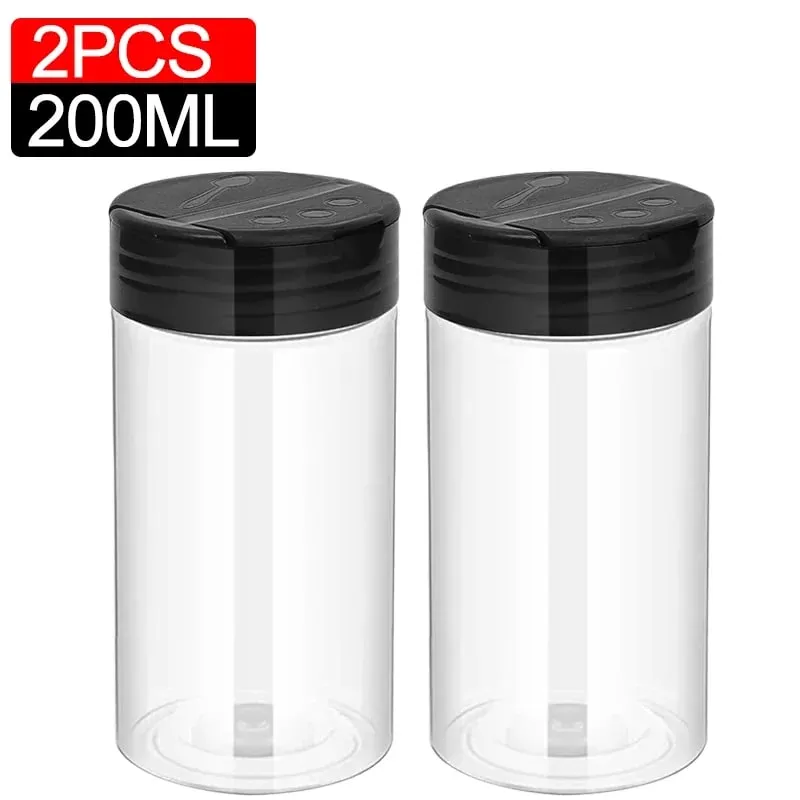10/1PCS Clear Spices Bottle Salt Pepper Shakers Plastic Barbecue Seasoning Jars Condiment Box Home Kitchen Powder Storage Can — image 17