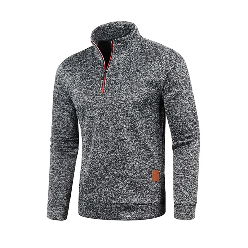 Men Sweatshirts Spring Thicker Pullover Half Zipper Pullover for Male Hoody Outdoor Sweatshir Autumn Solid Color Turtleneck Swea — image 30