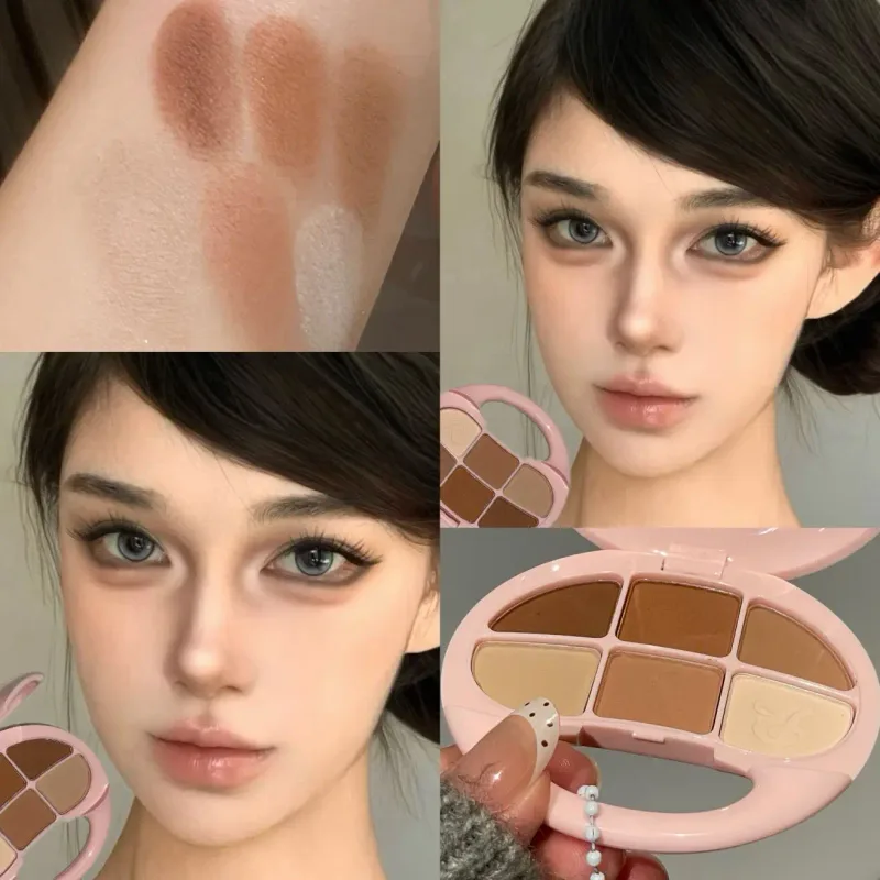 6 Colors Brown Chestnut Eyeshadow Palette Matte Shimmer Eye Shadow Brighten Waterproof Glitter Pink Eyes Pigments Makeup Palette — image 10