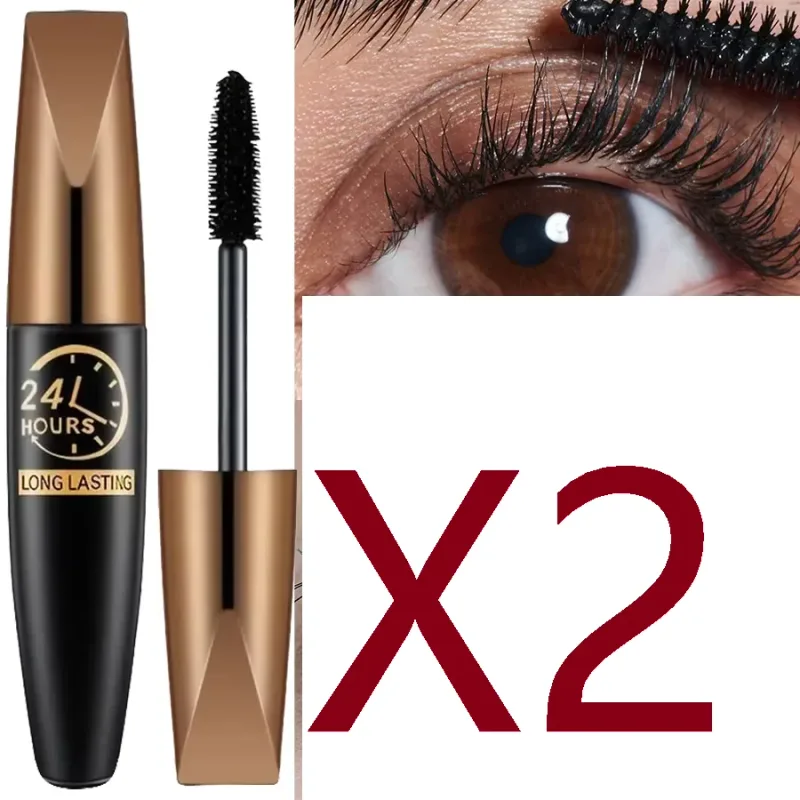 5D Eye Black Mascara Waterproof Lengthens Eyelashes Extension Μακιγιάζ ματιών μάσκαρα με ίνες μετάξι για γυναίκες Καλλυντικό Κορεάτικο μακιγιάζ — image 8