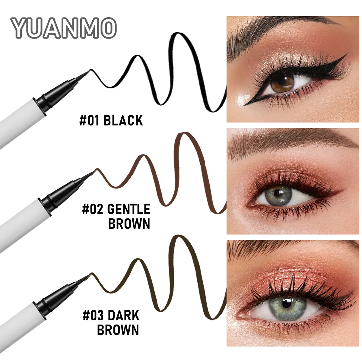 Long-lasting smooth matte finish water-resistant and stain-resistant liquid eyeliner pen eye makeup eyeliner cosmetic product — image 2