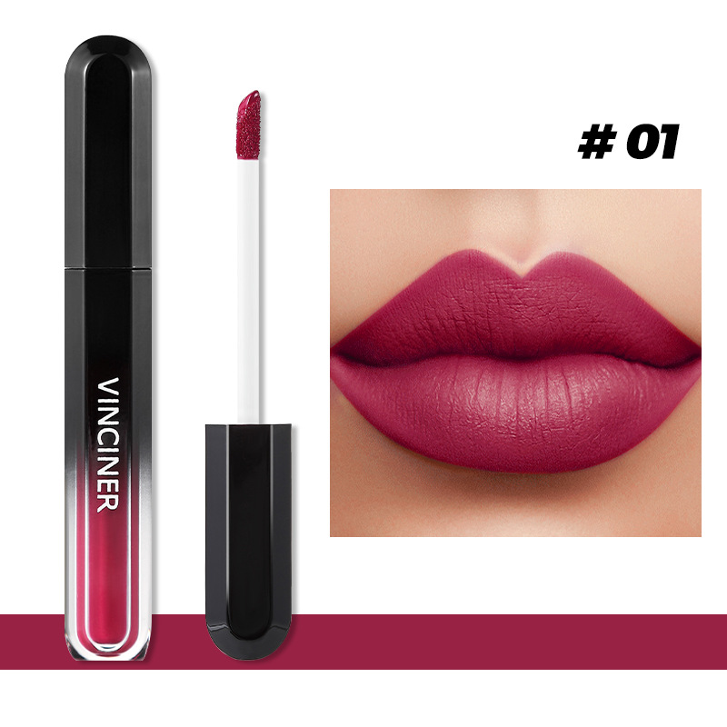 12 Colors Liquid Lipstick Matte Dark Brown Lip Gloss Cosmetic Waterproof Red Lip Glaze Non-stick Cup LongLasting Lip Tint Makeup — image 12