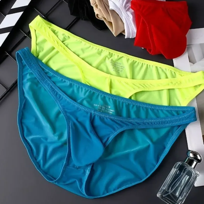 Slip Ultra-fin en soie glacée à séchage rapide, taille basse, sous-vêtements sans couture pour hommes, pochette en U, Lingerie en maille, culotte de voyage — image 17
