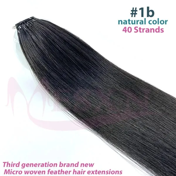 Third New Feather Hair Extensions 100% Human Hair Real Natural Hair Comfortable And Invisible Brown Blonde 613 Color — image 9