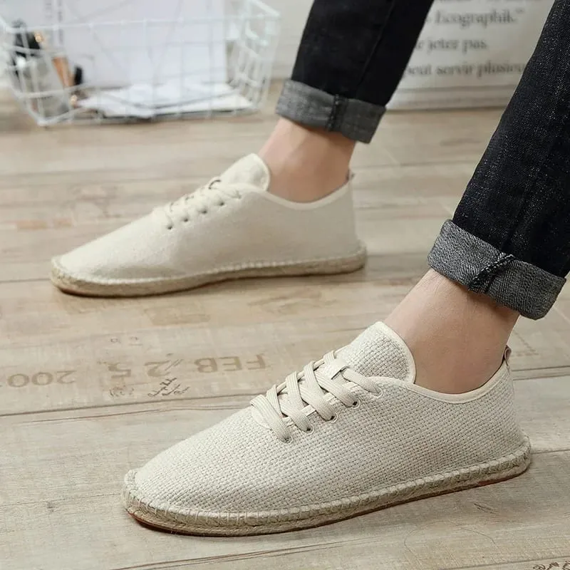 Men Shoes Summer Espadrilles Men Canvas Sneakers New Breathable Fisherman Footwear Mens Slip on Loafers Large Size 47 Sneakers — image 5
