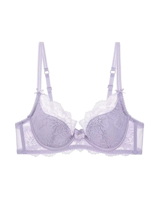 Reggiseno di pizzo francese viola ricamato con ferretto morbido minimizzatore busto grande ascensore anti-abbassamento raccolta supporto lingerie quotidiana set reggiseno 32-38 — image 10