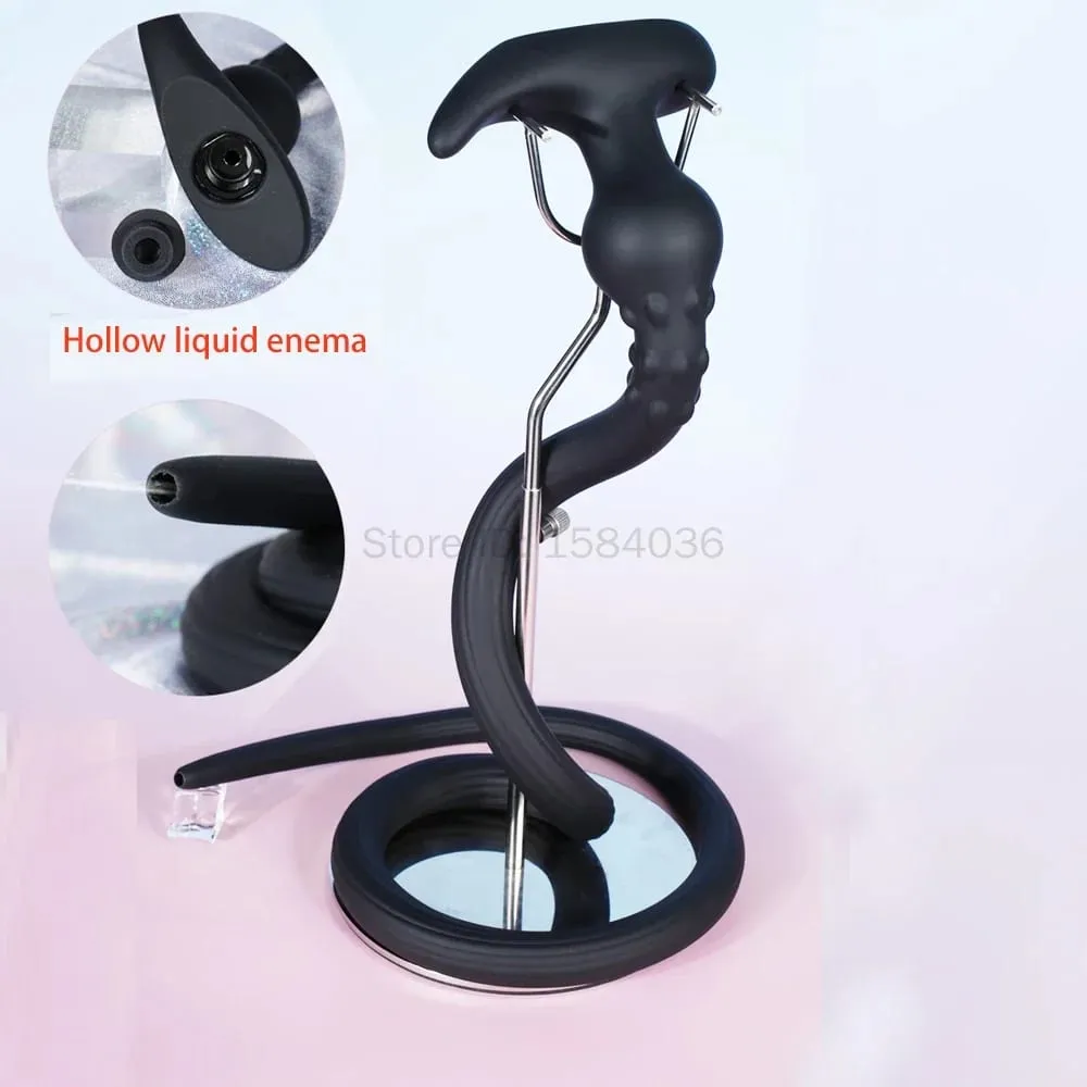 Super dlouhý anální kolík Whip Silikon Nositelný anální kolík Dutý klystýr Vaginální čistící dilda Deeper 18+ Sexuální hračky pro dospělé pro páry — image 4