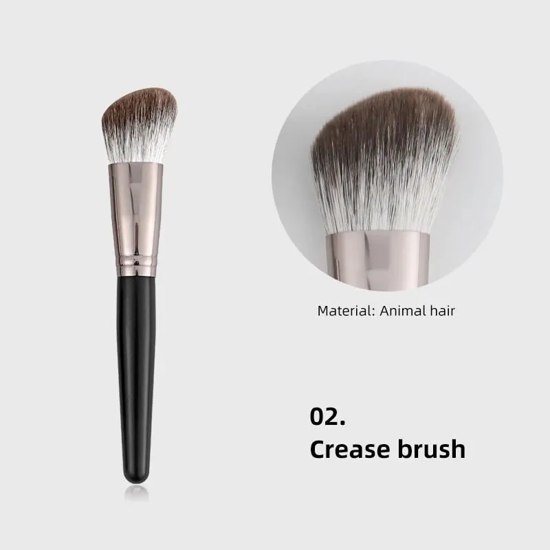 Luxury 10pcs Makeup Brush Set - Premium Fox Hair Powder/Blush/Concealer Brushes Anti-Aging Cosmetic Tools with Ergonomic Handles