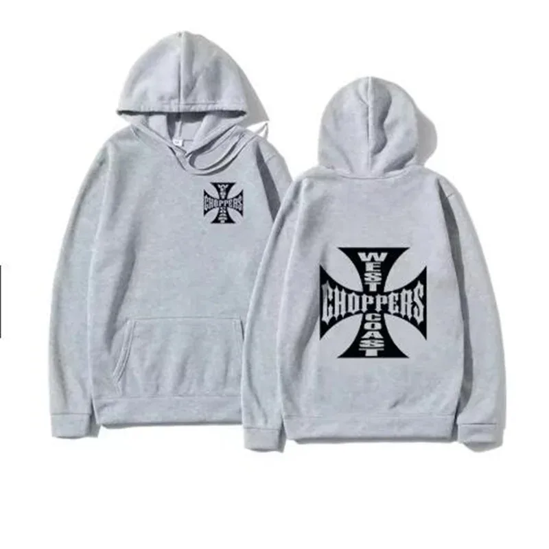 West Coast Iron Cross Choppers imprimé hommes à capuche mode Cool sweat unisexe mode polaire sweat à capuche Streetwear — image 4