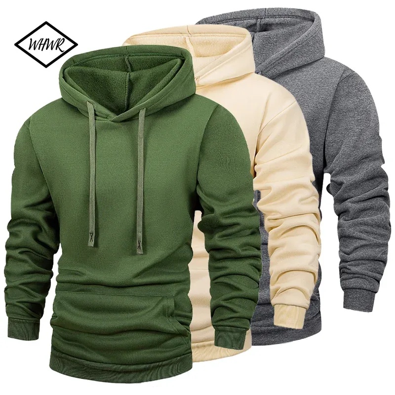 Men Women Long Sleeve Sweaters Solid Color Breathable Hoodies Loose Casual Hoodie Round Neck Sweatshirts Bottom Shirts Pullover — image 5