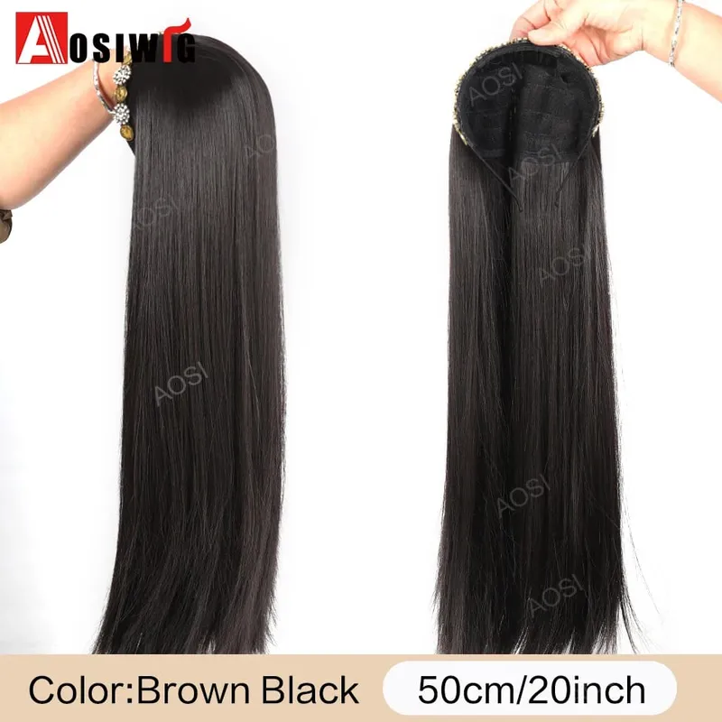 Synthetic Long Curly Half Head Style Wig Heat Resistant Hair Costume Christmas Party Cosplay Natural False Hairpieces — image 12