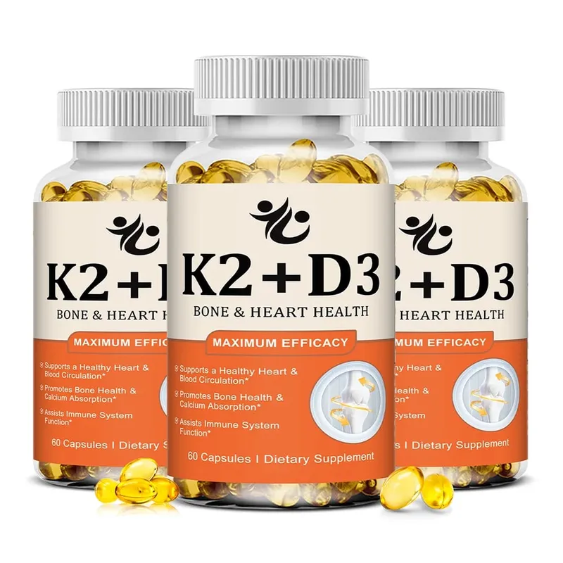 Vitamin D3 + K2-kapsler understøtter calciumabsorption Knogler og led Wellness Hjerte-kar-funktion og immunsystemets sundhed — image 10