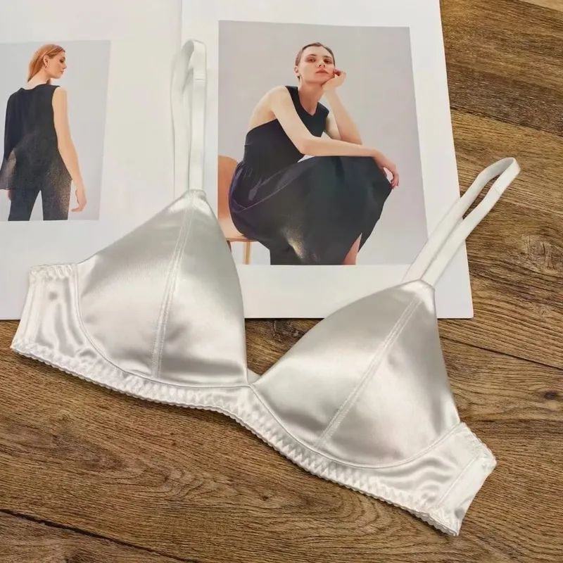 Women Sexy Underwear Triangular Cup Bra Set Small Chest Top Support Bra Comfortable Push Up Bra Breathable Seamless Underwear — image 10