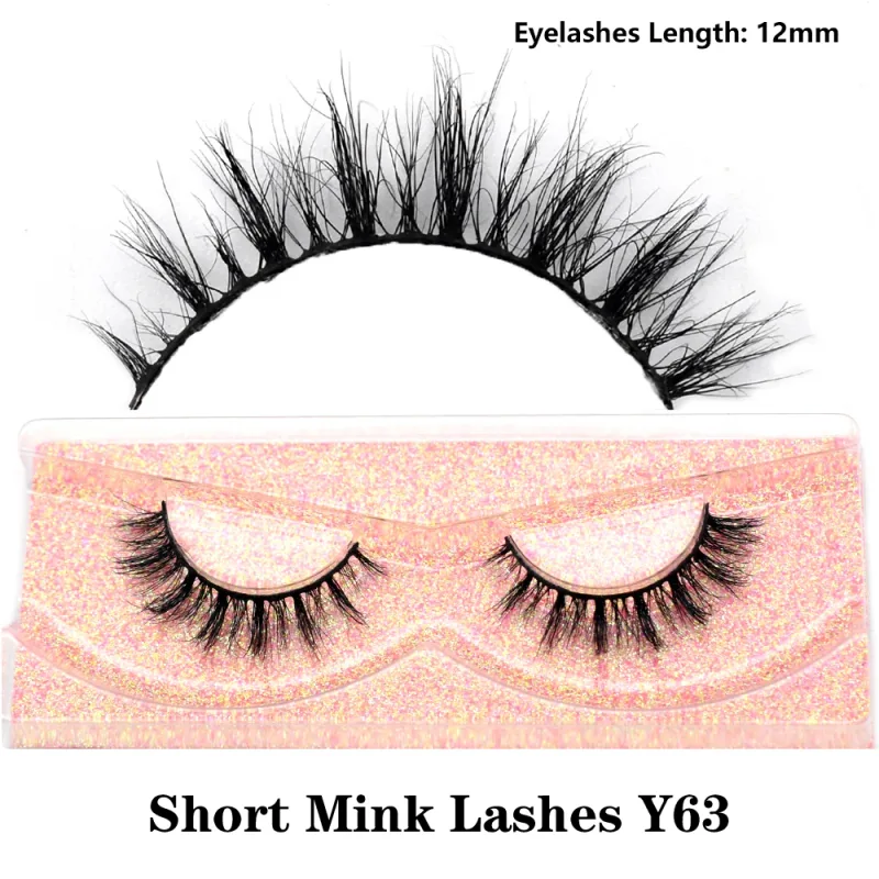Real Mink Fluffy Short Eye Lashes Extension Wispy Soft Natural Short False Eyelashes Daily Wear Full Strip Lashes Makeup — image 19