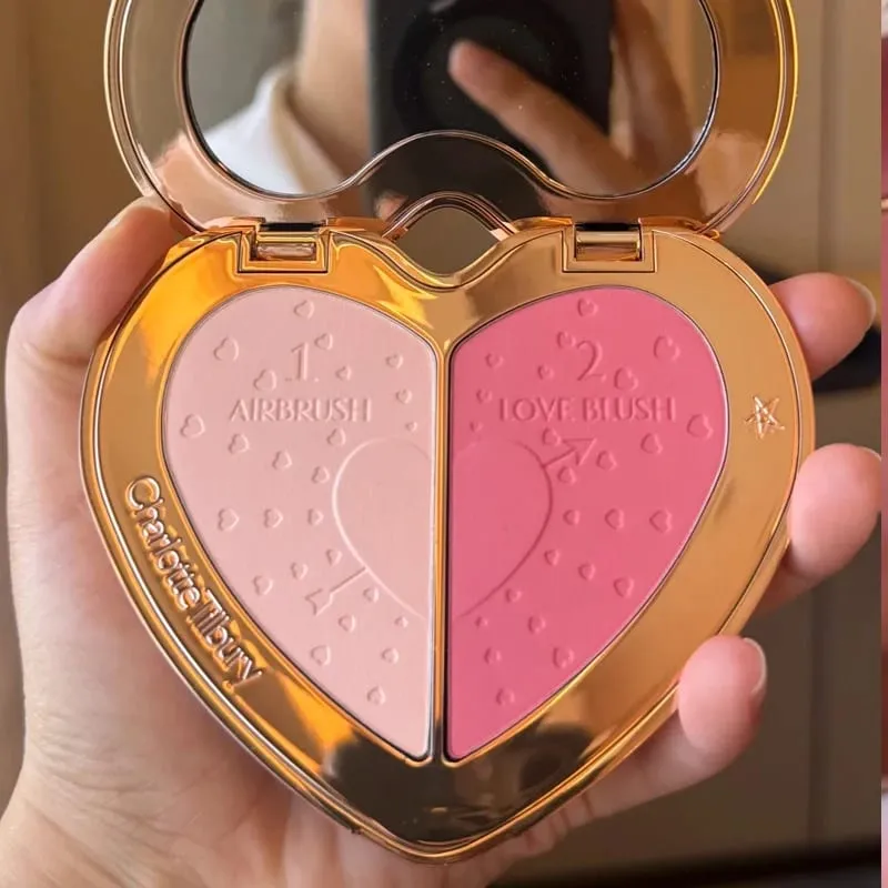 CT Setting Spray Brightens Setting Powder Compact Two-tone Heart Blush Hydrating Lip Mask Highlight Brush Head Makeup Essence — image 4